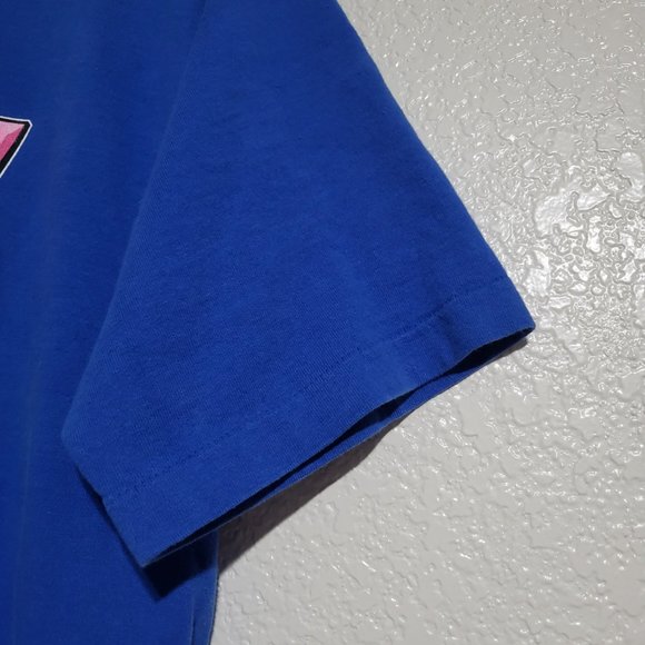 Vintage Disney Mickey Mouse Flower Power Short Sleeves Blue‎ T-shirt Sz Large - Picture 9 of 10